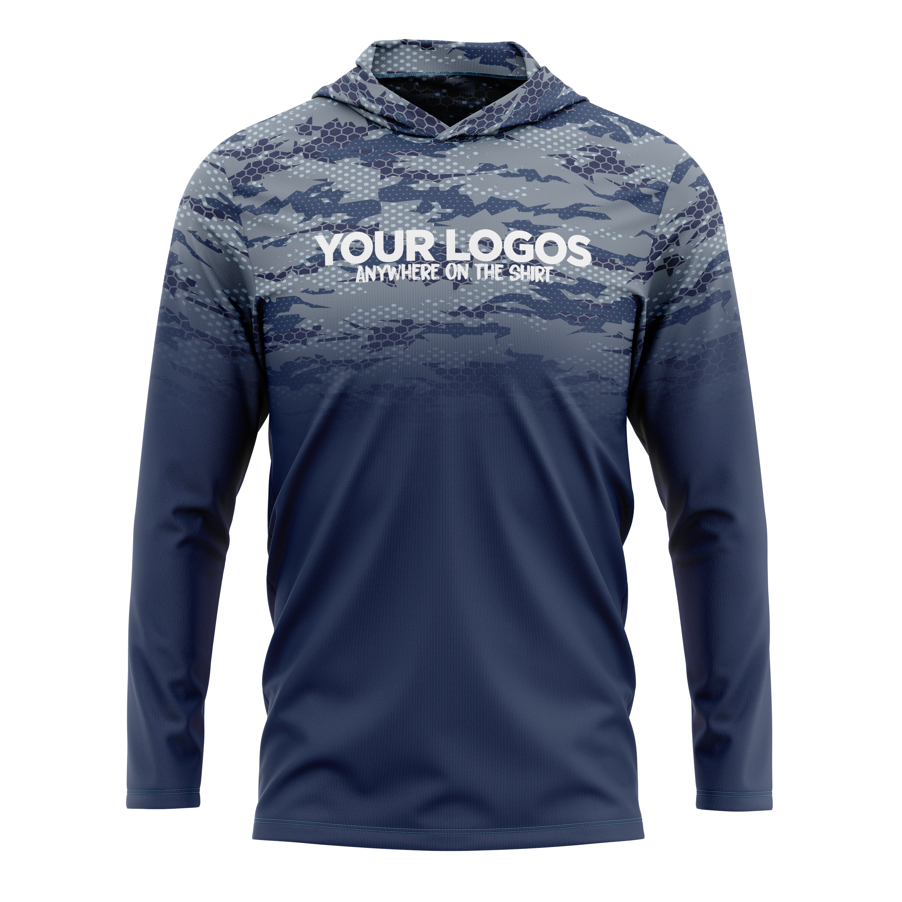 Men's Hooded UV Shirt Mens + Add Your Logo