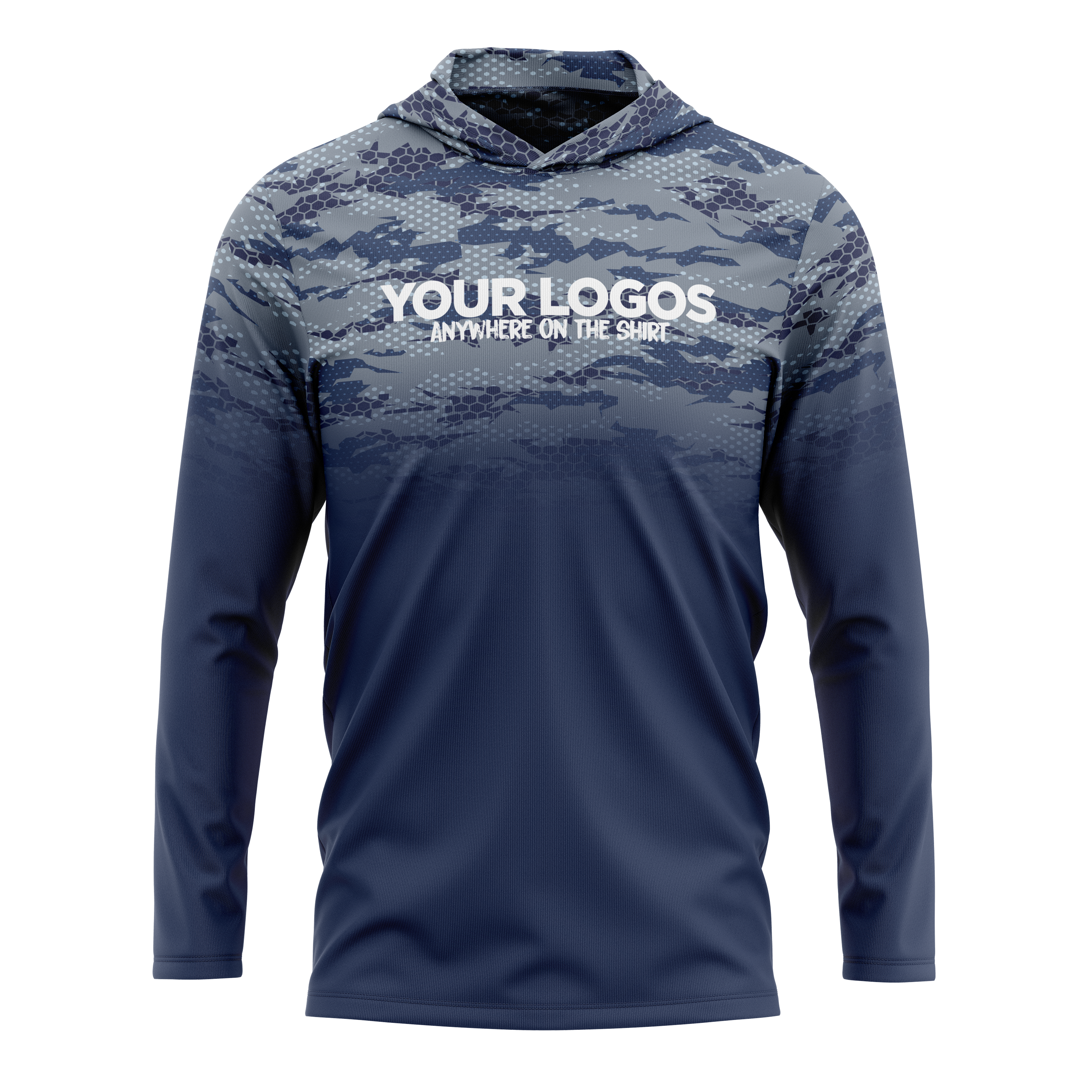 Men's Hooded UV Shirt Mens + Add Your Logo