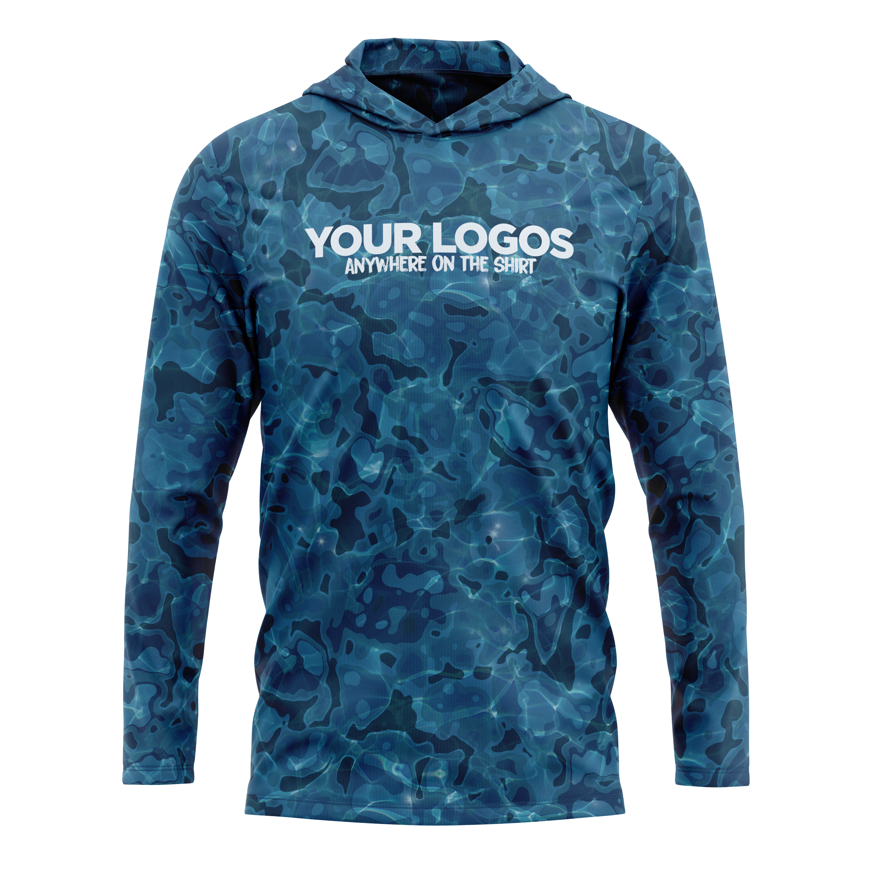 Men's Hooded UV Shirt Mens + Add Your Logo