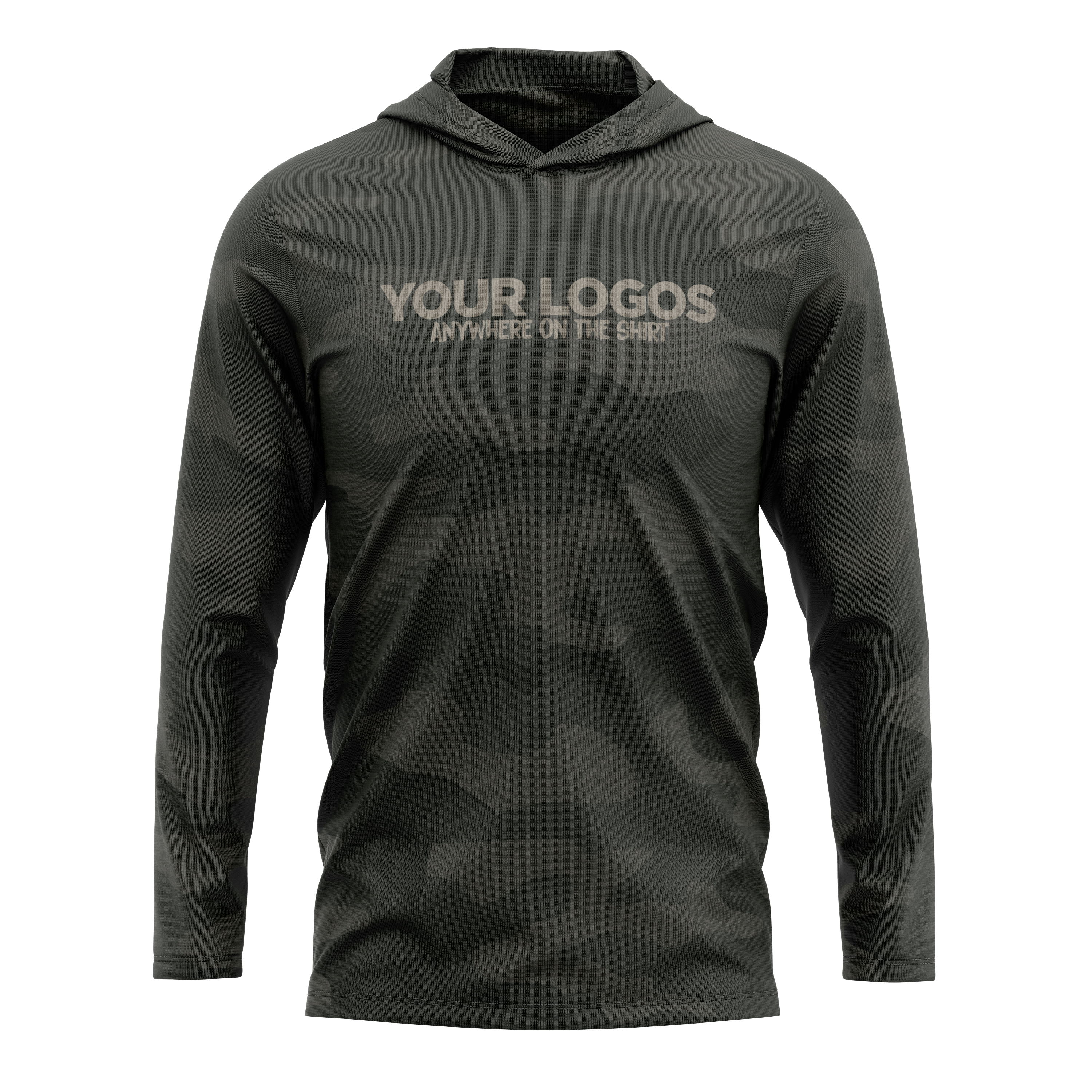 Men's Hooded UV Shirt Mens + Add Your Logo