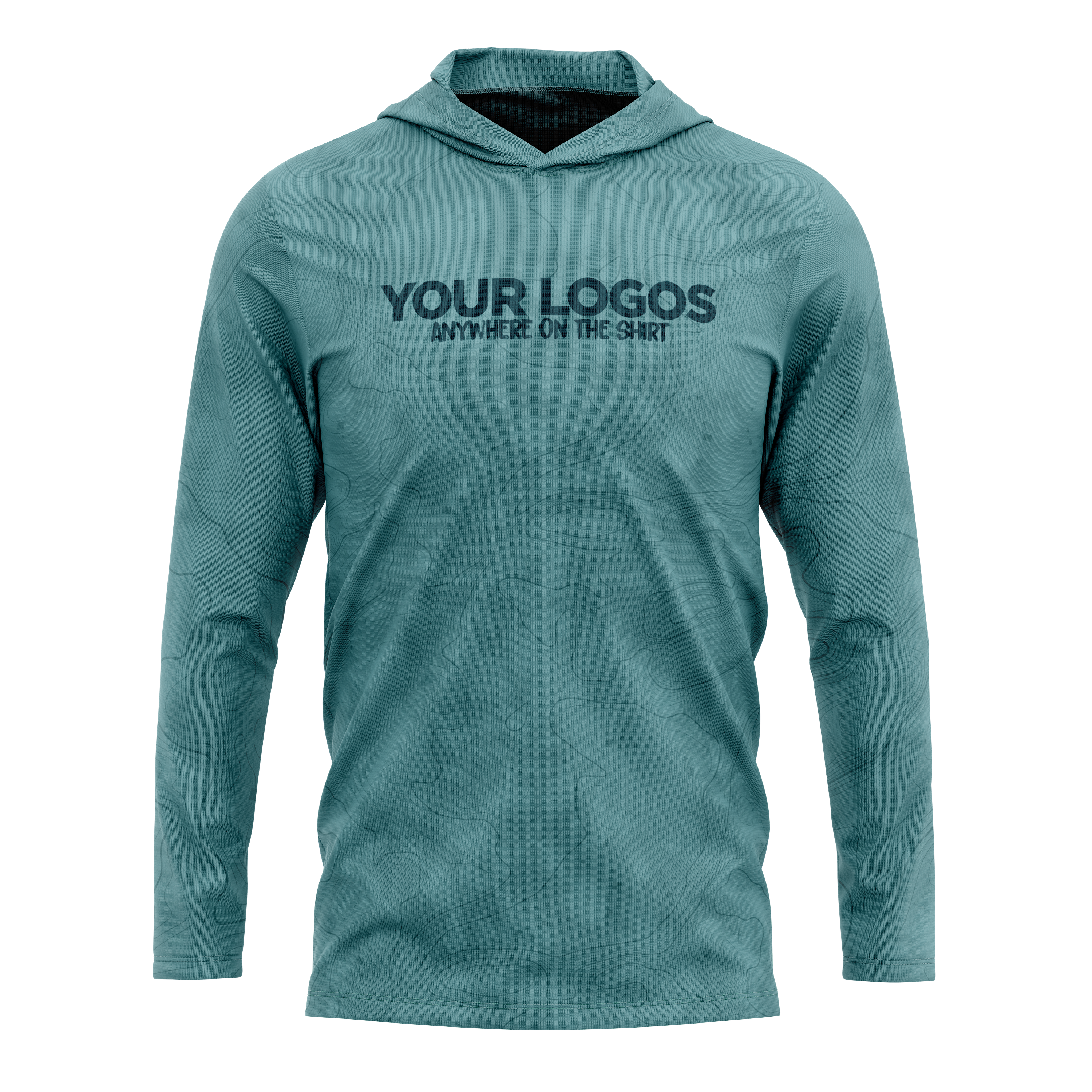 Men's Hooded UV Shirt Mens + Add Your Logo