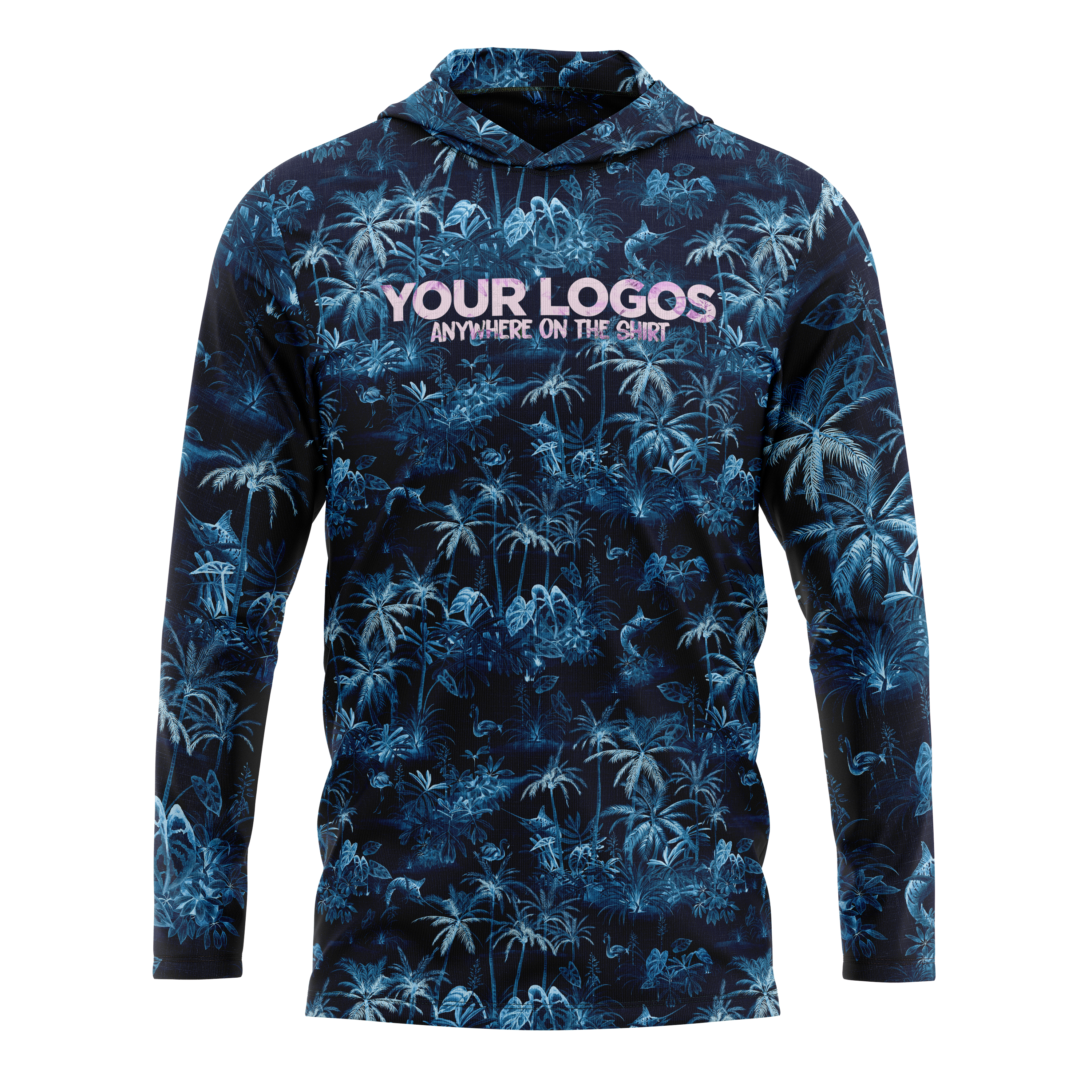 Men's Hooded UV Shirt Mens + Add Your Logo