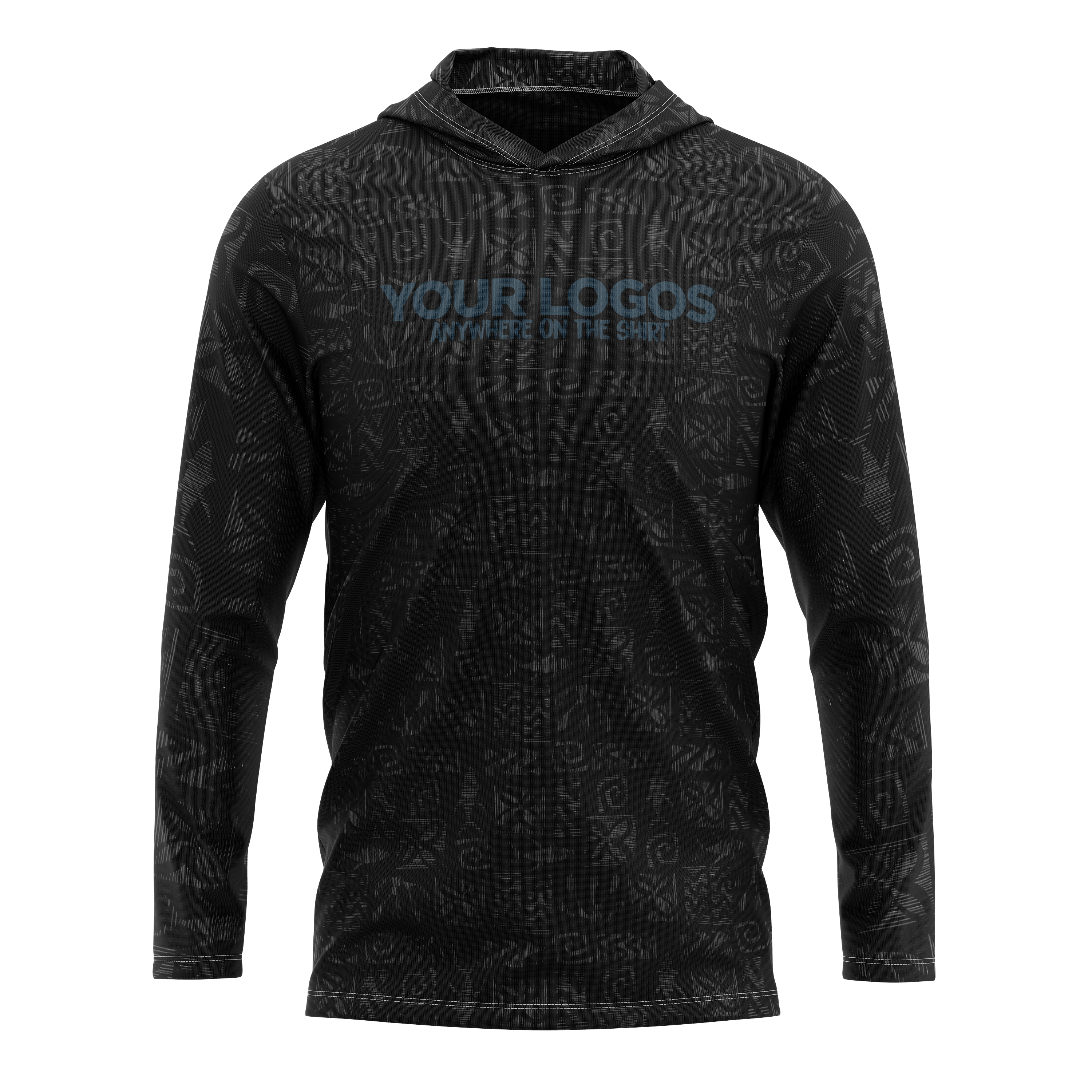 Men's Hooded UV Shirt Mens + Add Your Logo